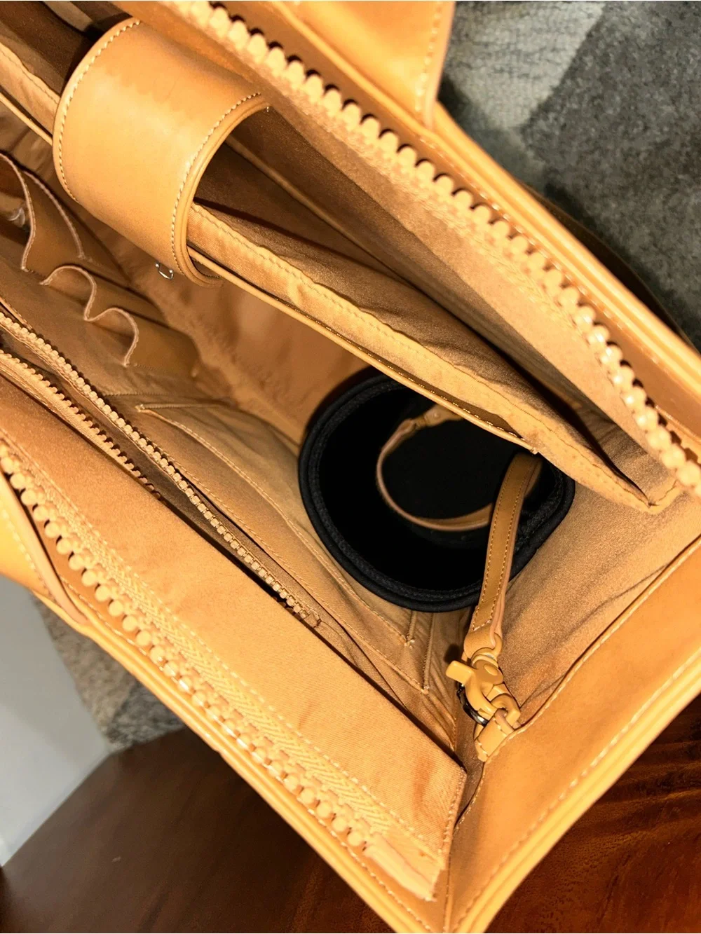 Dagne Dover Legend Tote Camel Tan Laptop Work Bag Shoulder Strap